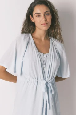 Manga robe "maternity " com mangas curtas e viscose verde