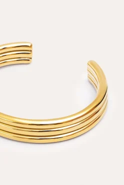 Maxi Line Gold Plated Steel Bracelet