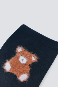 Meia de urso de tecido felpudo