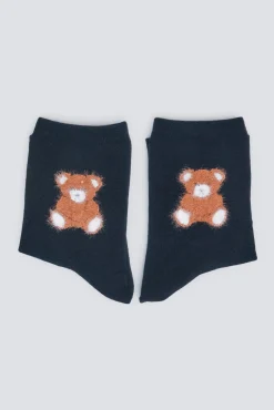 Meia de urso de tecido felpudo