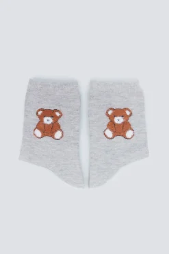 Meia de urso de tecido felpudo