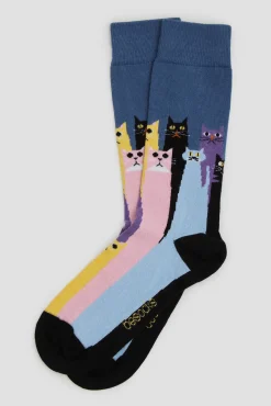 Meias Besocks azuis de algodão orgânico para gatos