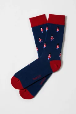 Meias Besocks de algodão orgânico azul marinho para gatos