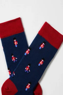 Meias Besocks de algodão orgânico azul marinho para gatos