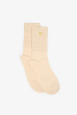 Meias longas de lurex