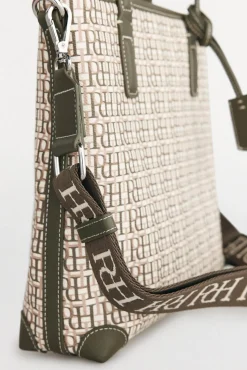 mini bolsa de mala de tiracolo tipo tote com monograma