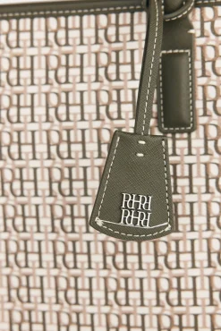 mini bolsa de mala de tiracolo tipo tote com monograma