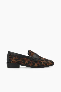 Mocassins de couro com estampa animal