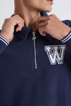 Moletom Polo Azul Marinho com Sweatshirt