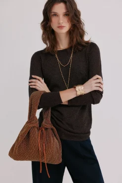 Nora. Bolsa de veludo com contas
