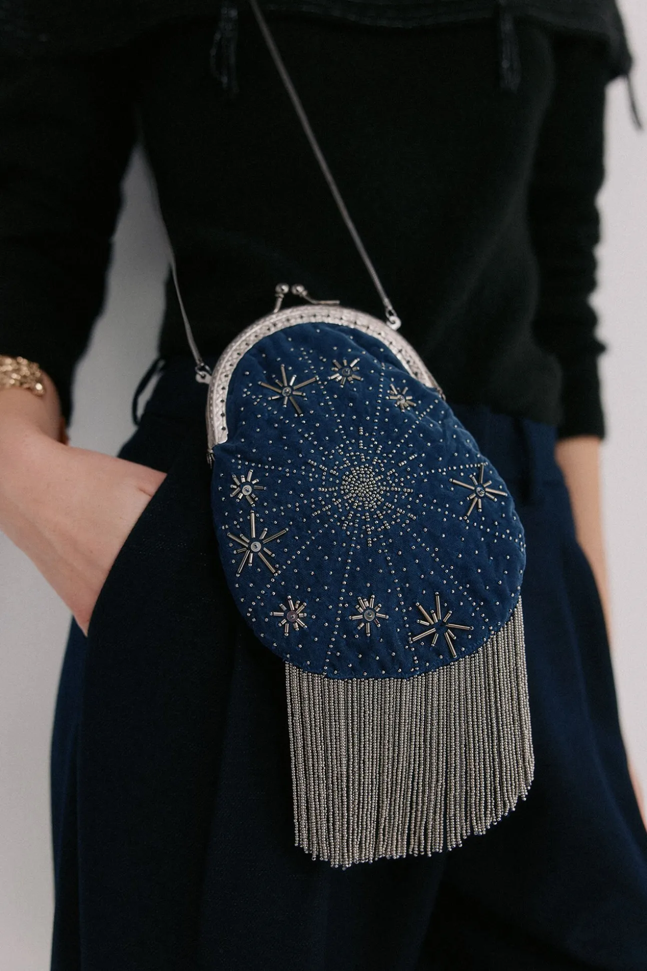 Norma. Bolsa de veludo com veludo