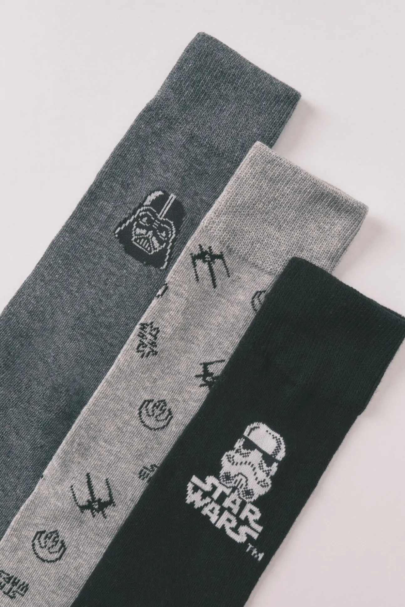 Pack com 3 meias longas de algodão Star Wars