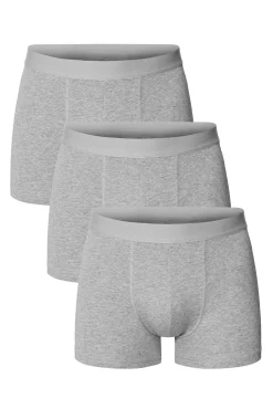 Pack de 3 boxers de algodão orgânico em mescla cinza
