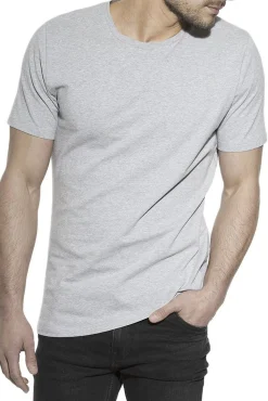 Pack de 2 gola caixa redonda em algodão orgânico melange