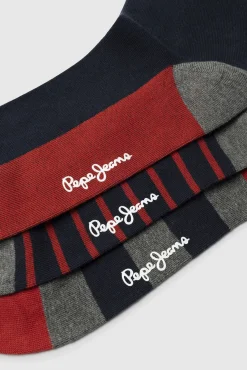 Pack de 3 pares de meias às riscas Natal
