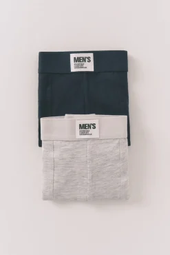 Pacote com 2 boxers azuis lisos