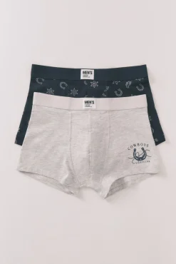 Pacote com 2 boxers azuis country