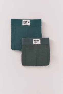 Pacote com 2 boxers verdes lisos