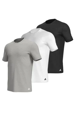 Pacote com 3 camisetas de gola redonda redonda de algodão Active Core