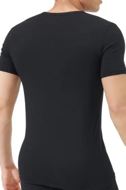 Pacote com 2 camisetas para homem de algodão elástico com gola em bico