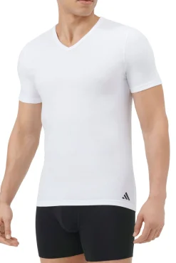 Pacote com 2 camisetas para homem de algodão elástico com gola em bico