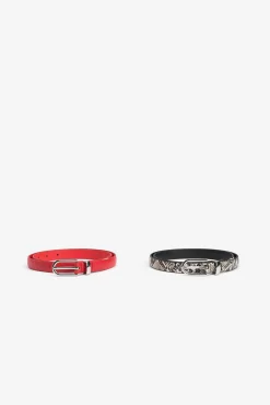 Pacote com 2 cintos com efeito de cobra