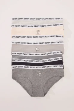 Pacote com 7 cuecas largas de algodão multicoloridas do Snoopy