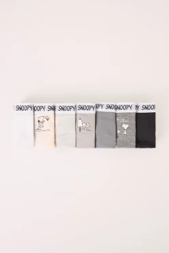 Pacote com 7 cuecas largas de algodão multicoloridas do Snoopy