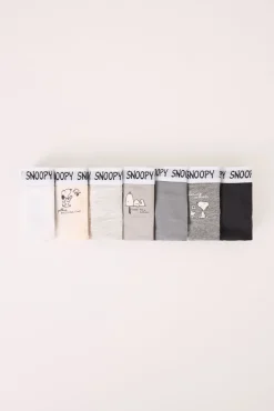 Pacote com 7 tangas de algodão multicoloridas do Snoopy