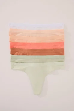 Pacote com 7 tangas de algodão multicoloridas