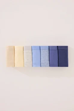 Pacote com 7 tangas de algodão azul