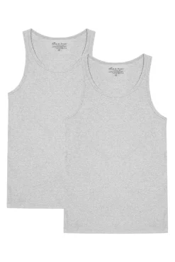 Pacote de duas camisetas cinza lisas mangas