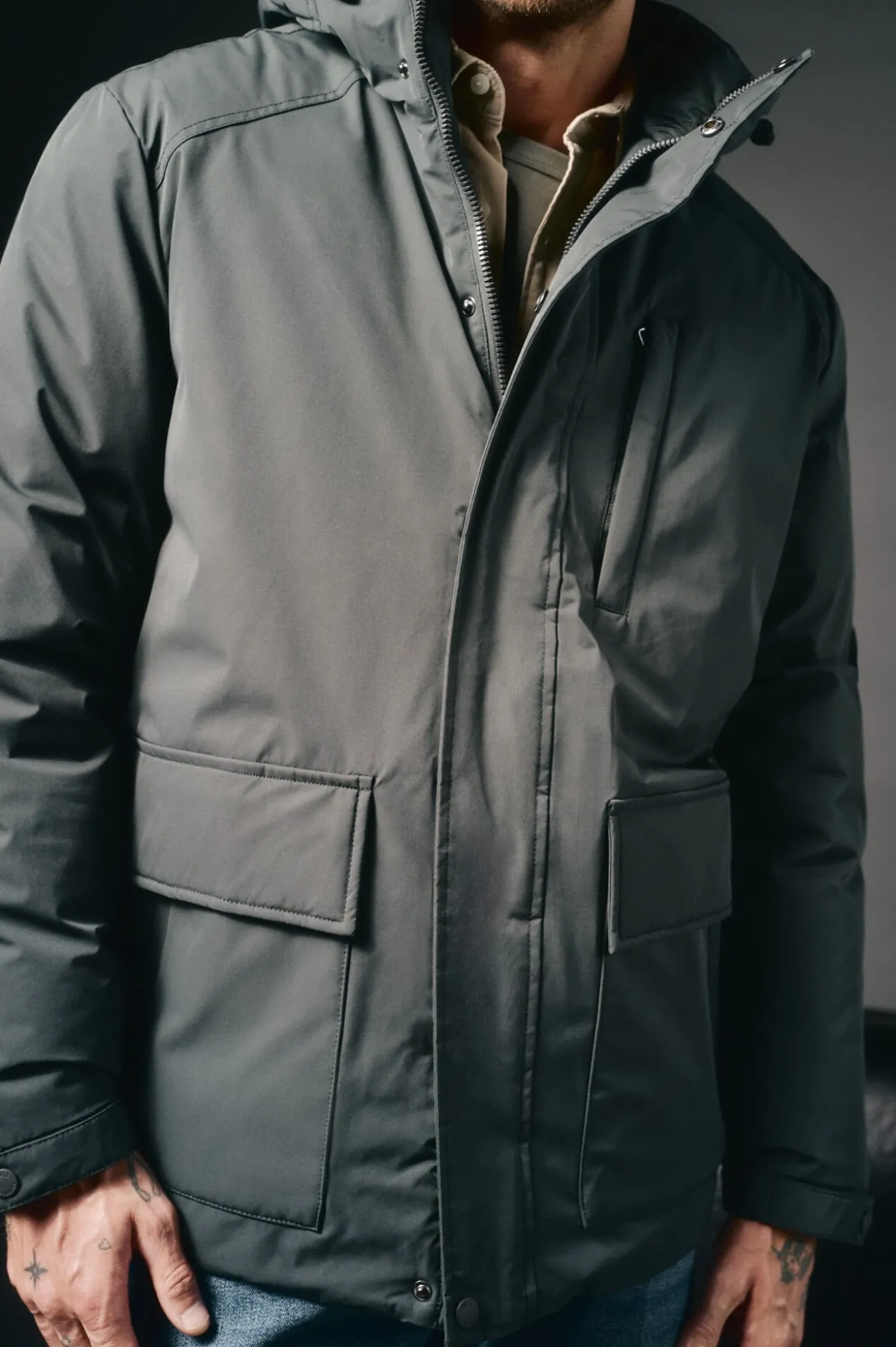Parka acolchoada capuz