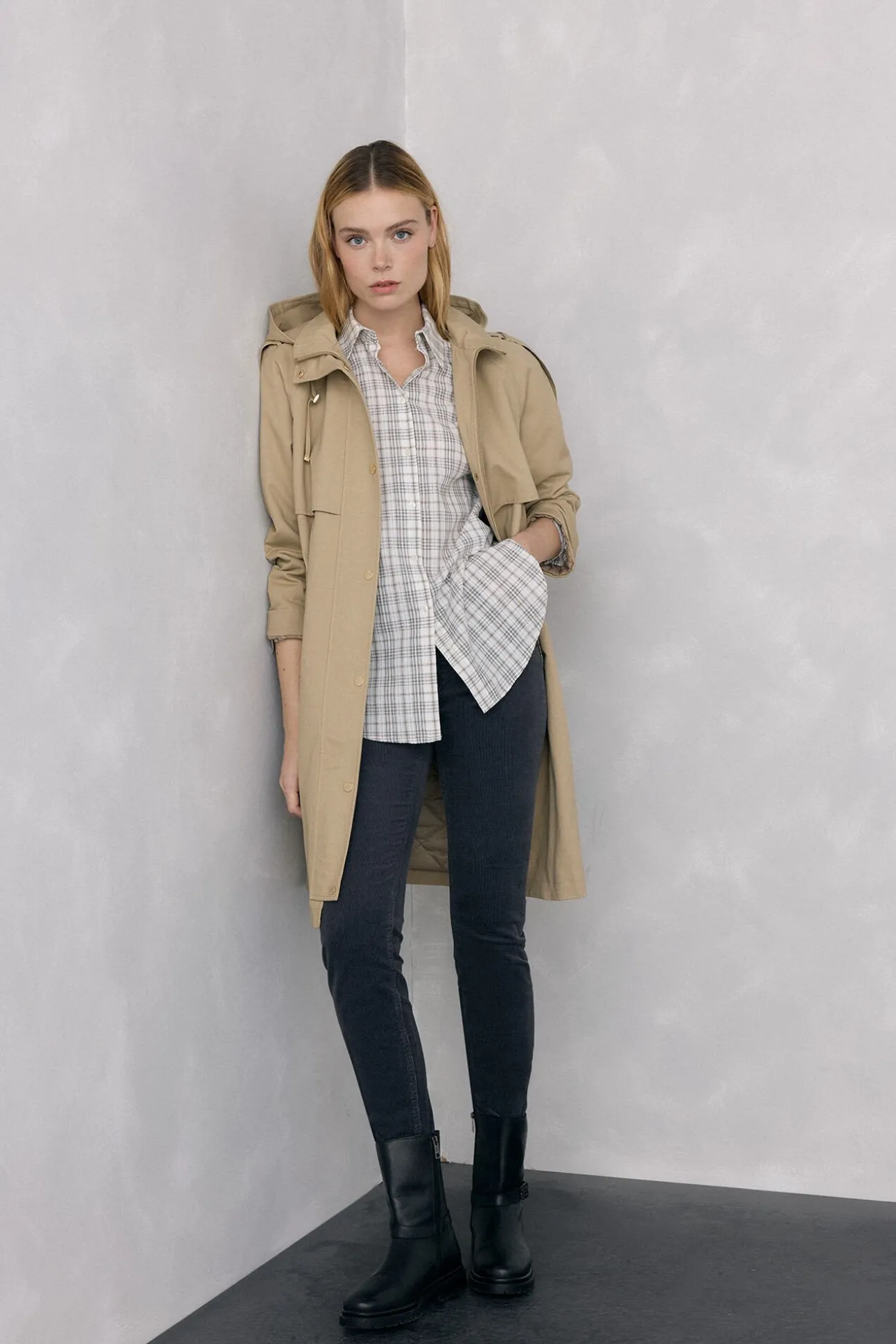 Parka acolchoada capuz