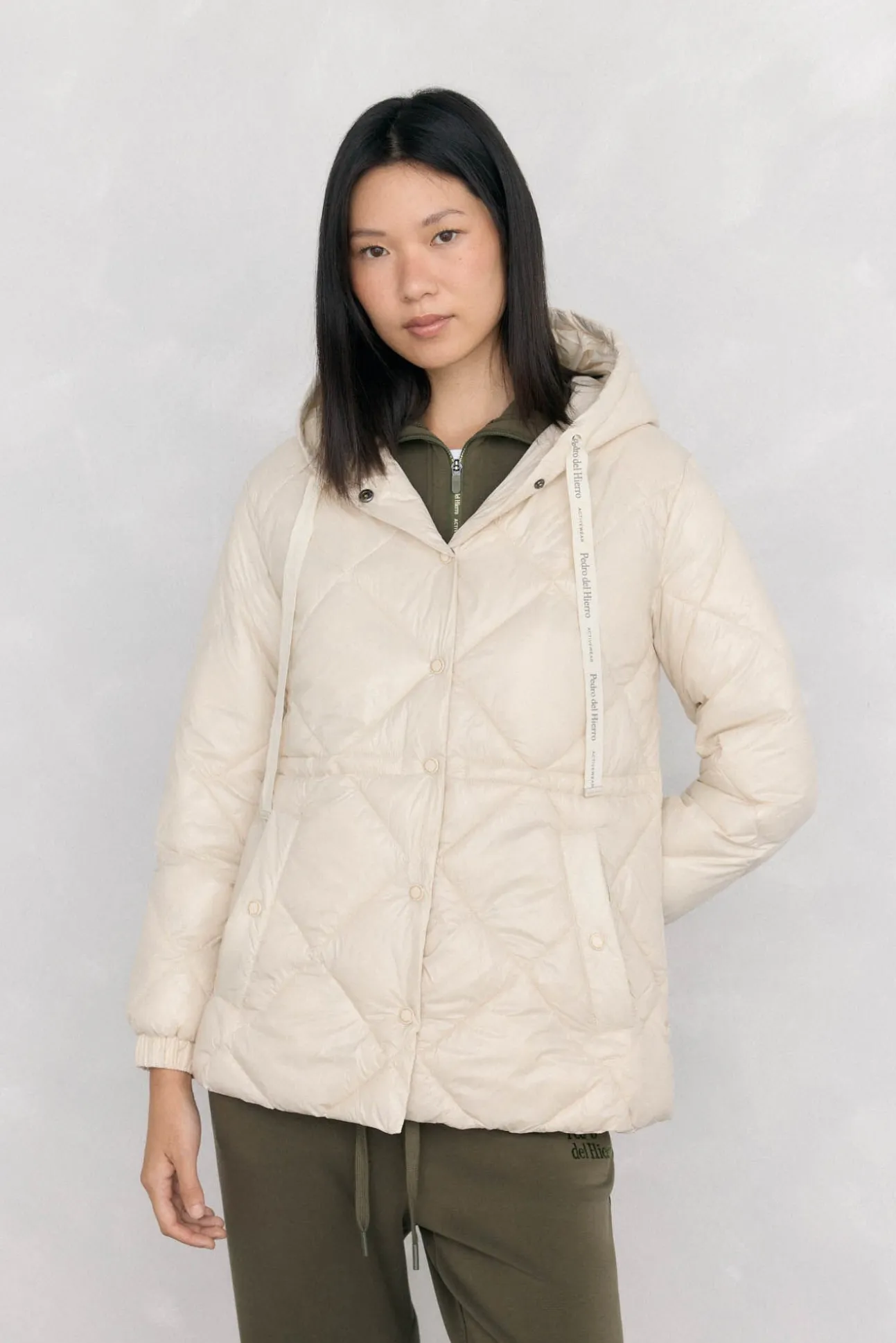 Parka acolchoada capuz