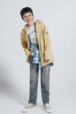 Parka amarelo pastel para criança