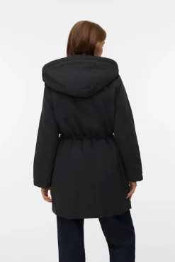 Parka com botões prateados