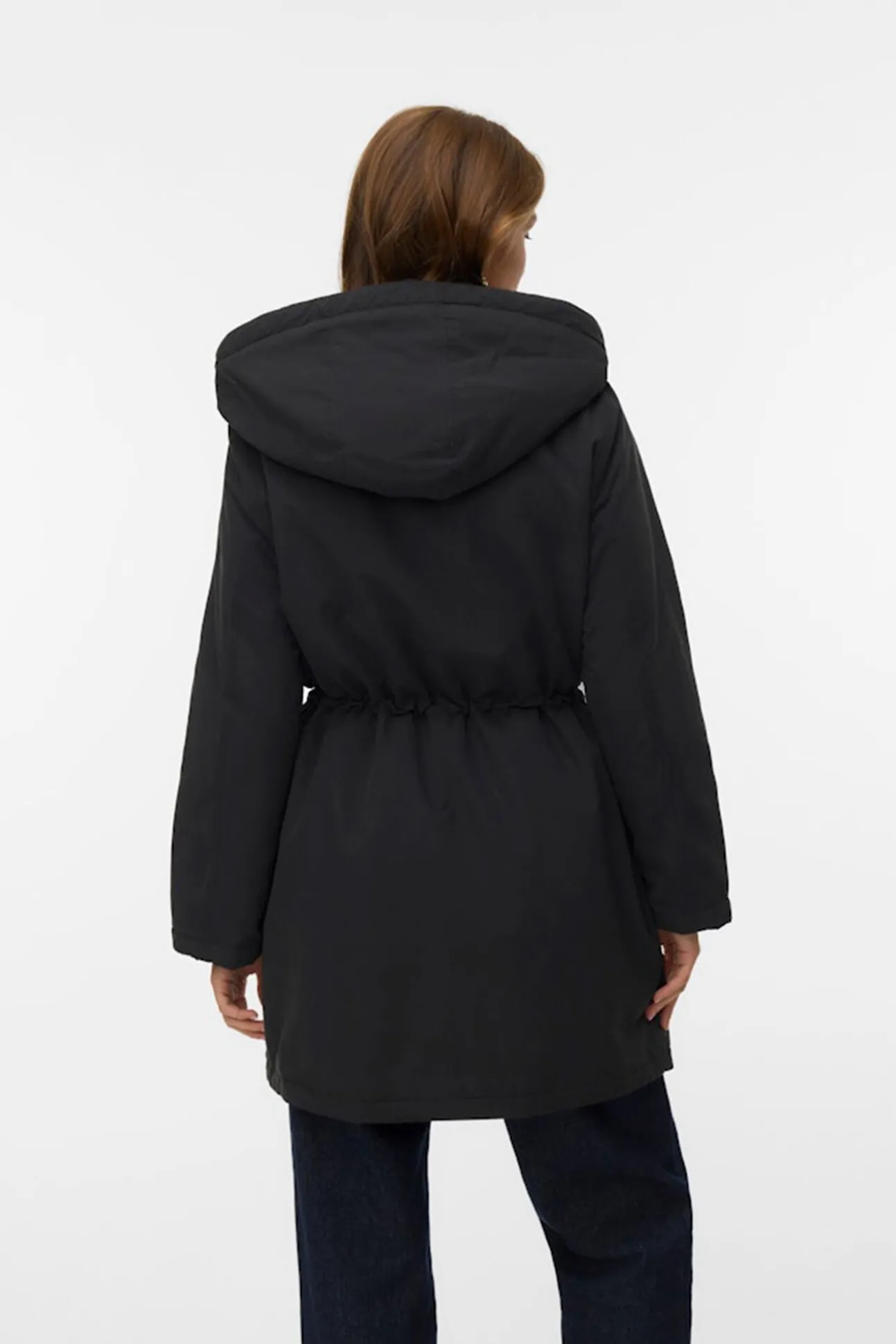 Parka com botões prateados