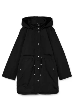 Parka com botões prateados