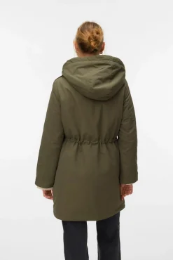 Parka com botões prateados