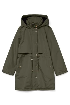 Parka com botões prateados