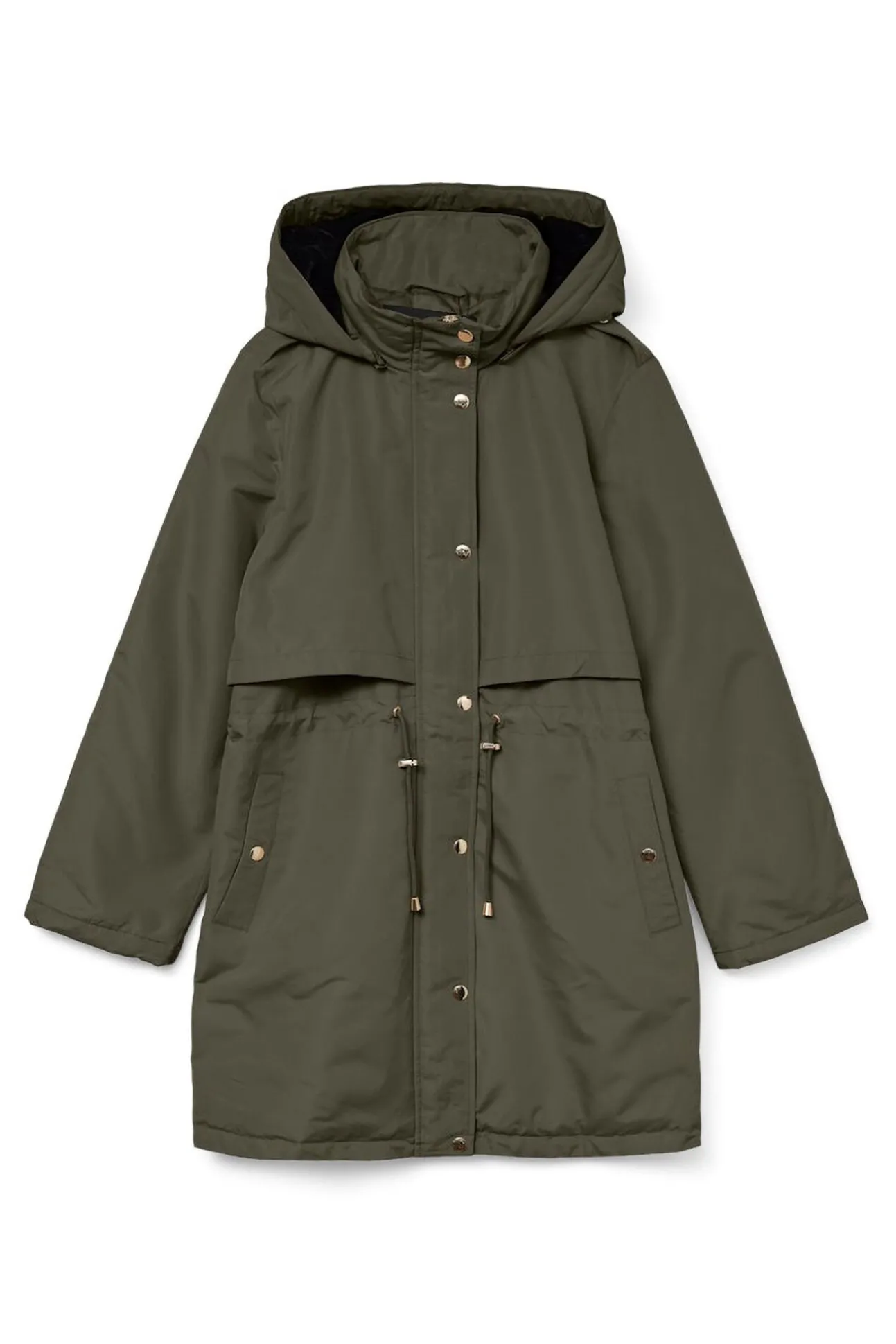 Parka com botões prateados