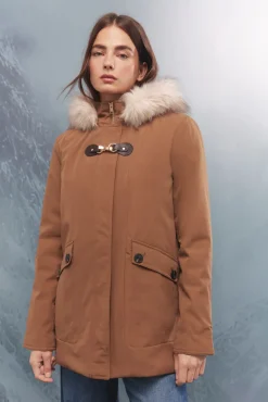 Parka com capuz e zíper metálico Sorona Aura