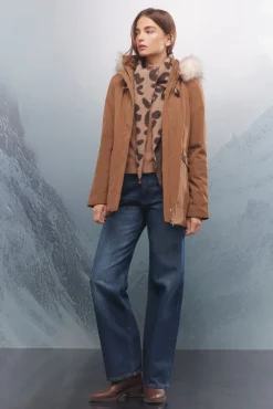 Parka com capuz e zíper metálico Sorona Aura