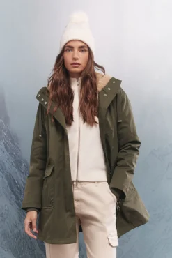 Parka com capuz repelente à água 2 em 1