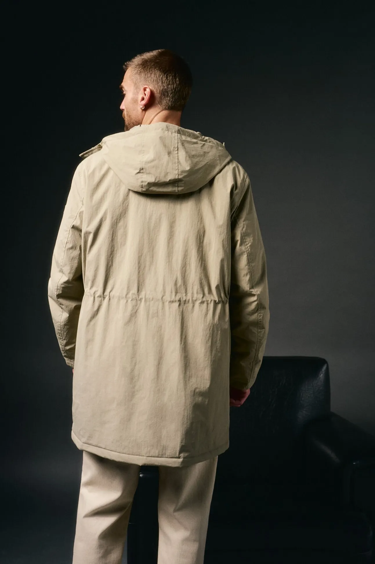 Parka comprida acolchoada