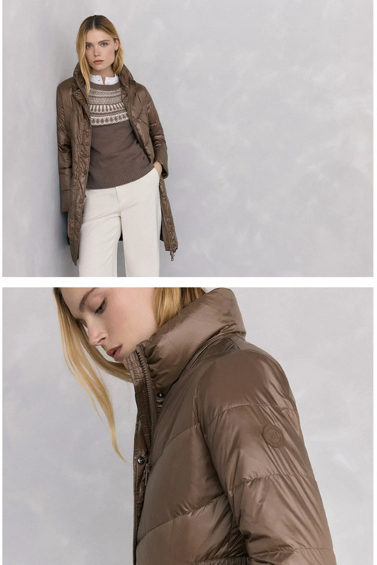 Parka comprida cinto
