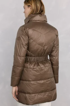 Parka comprida cinto