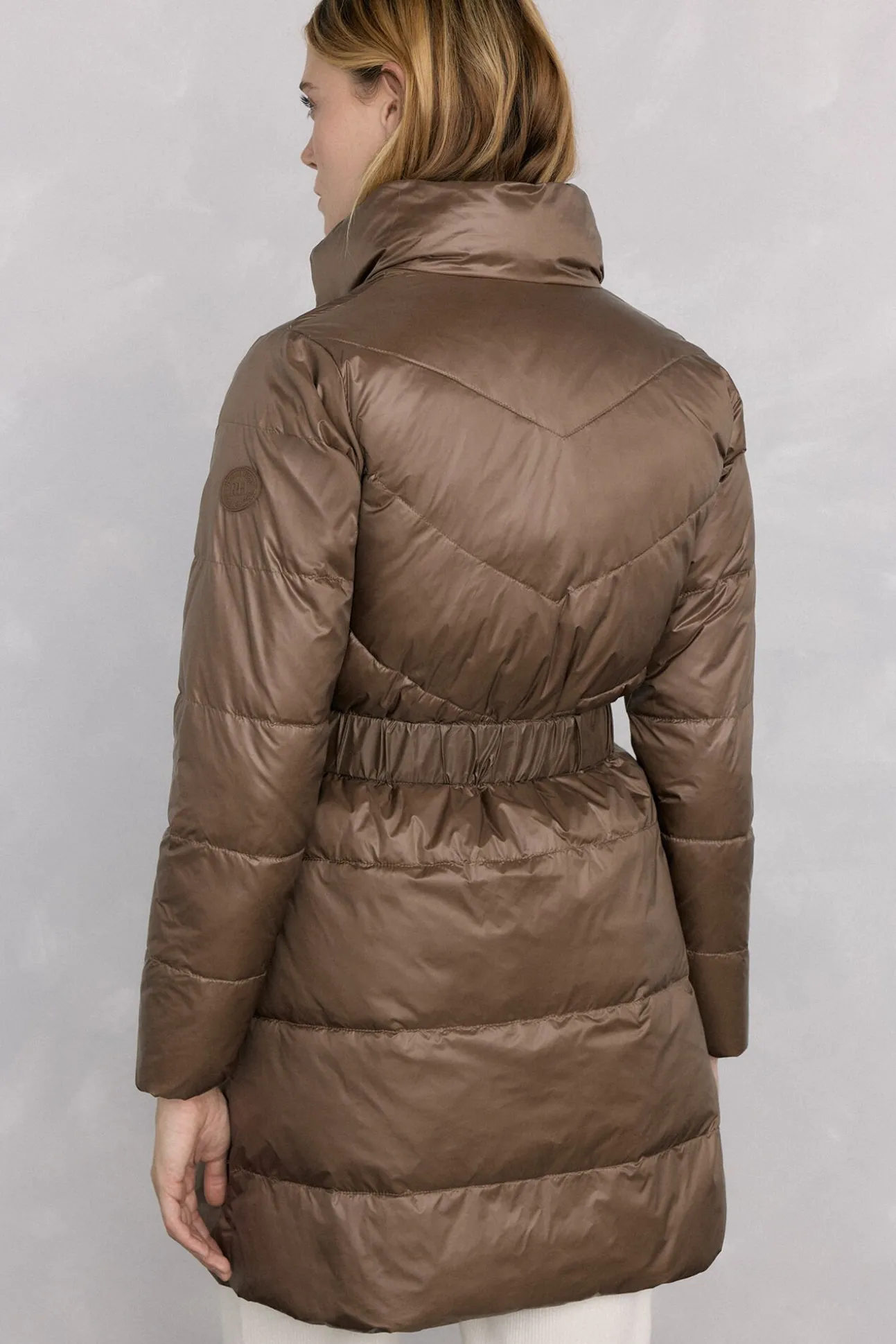 Parka comprida cinto