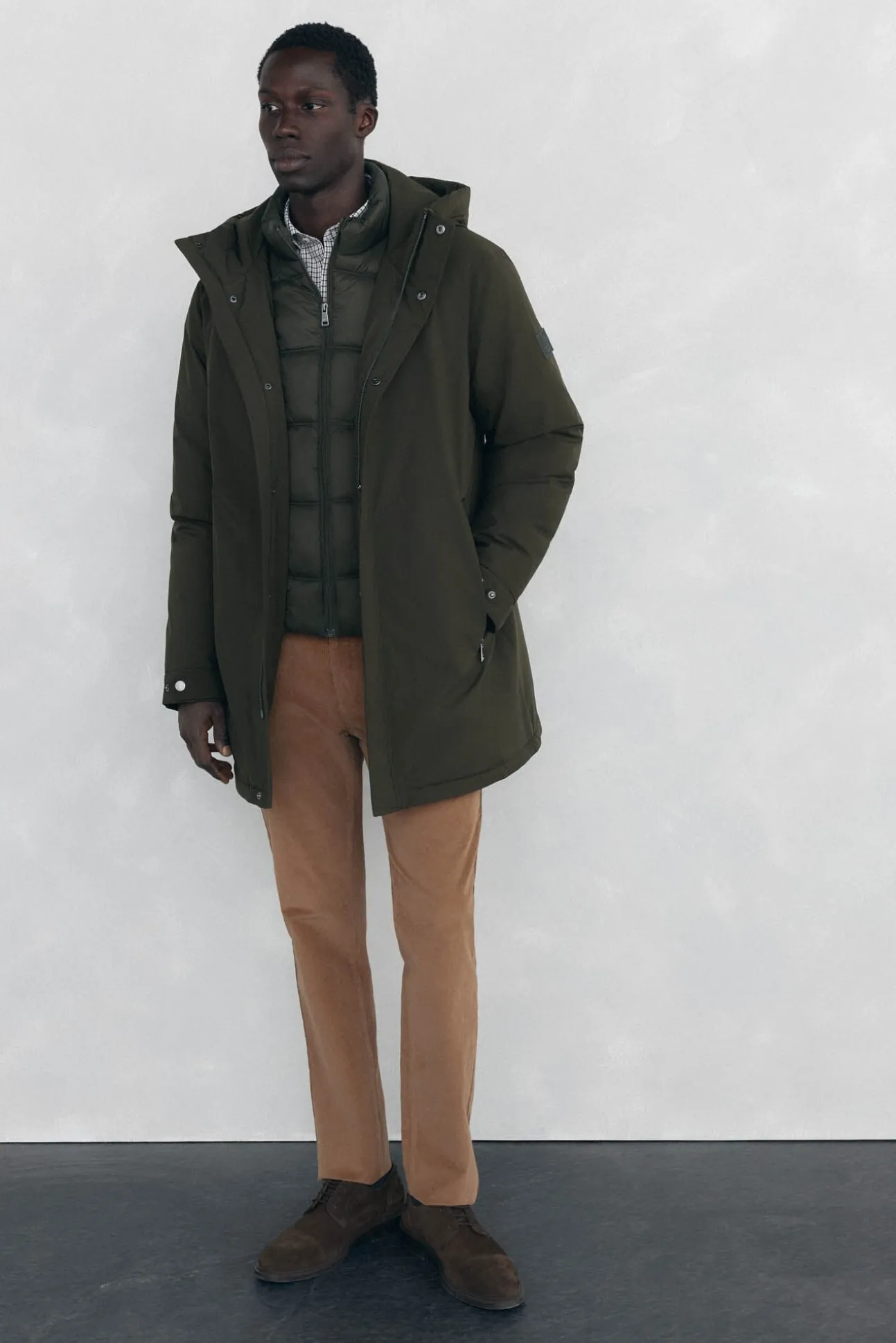 Parka curta capuz